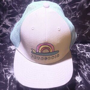 Patagonia Trucker Hat Rainbow Surfboard Aqua Gray Adjustable Unisex